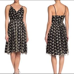 Subtle tool dress with gold detailing